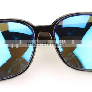 JMP608 Plastic Frame Blue UV400 Lens Ebony Temple Wood Sunglasses thumbnail-6
