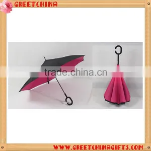 Windproof C-holder Double Layer Upside Down Reverse Umbrella for Car Quality Choice thumbnail-5