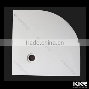 Sector Shape Artificial Marble Solid Surface Acrylic Shower Base thumbnail-3