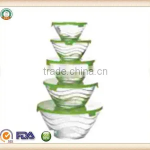 5pcs/Set Glass Food Container With Cover thumbnail-1
