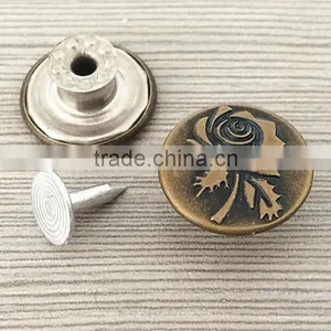 Custom 3D Flower Copper Denim Button thumbnail-1