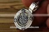 Silver 925 Round Pendant Icon of St. Mary. Russian Style. thumbnail-3
