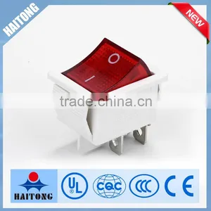 250V High Quality 4 Pin Environmental Rocker Switch With Red Lamp thumbnail-1