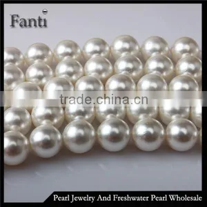 12mm White Faux Pearl Bead String Mother of Pearl Strand Wholesale thumbnail-1