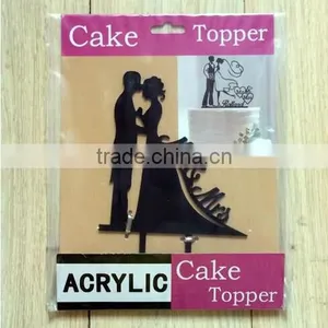 Silhouette Bride and Groom Mr & Mrs Wedding Acrylic Cake Topper Anniversary thumbnail-4