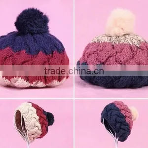 Promotional Winter Knitted Beanie Hat With Pompom thumbnail-4