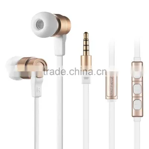 Wallytech W805 Metal in Ear Earphones With Built-in Mic Tangle-free Wired Headset Earbuds With 3-button Volume Control thumbnail-1