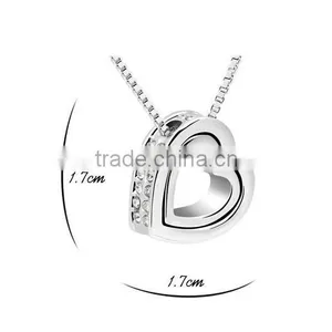 Newest Cheap Alloy Crystal Heart Necklace thumbnail-5