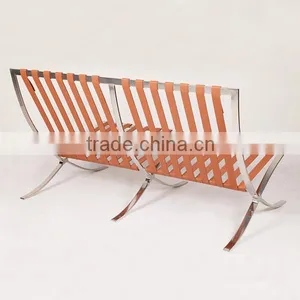 Mis Van Der Rohe Designer Furniture Barcelona Sofa 1+2+3 Set thumbnail-5
