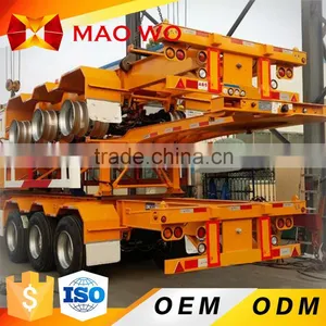 China New 3 Axle 40 ft Container Used Skeleton Semi Trailer for Sale thumbnail-1