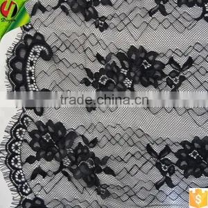 Factory Direct Cash #BY7509 Black Nylon Eyelash Fabric for Wedding Dresses thumbnail-6