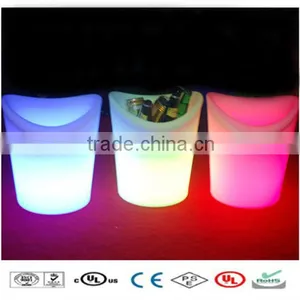 LED Lighting Colorful Bar Beer Cooler Plastic Led Large Ice Bucket thumbnail-1