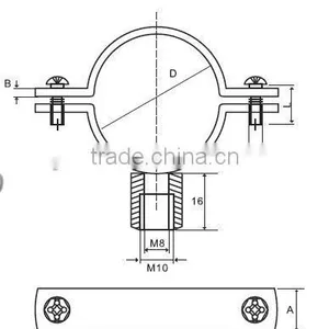 Pipe Clamp Fitting Welding Type Lamps M8+10 Without Rubber thumbnail-5