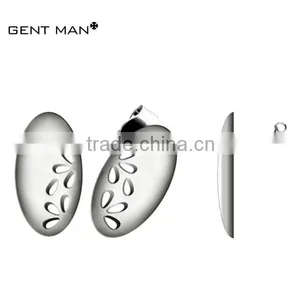 2014 Top Selling Wholsale Stainless Steel Jewelry, Blank Oval Ear Stud in Hollow Out thumbnail-1