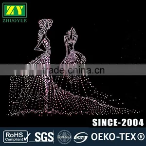 Wholesale Hot Fix Motif Lead Free Hotfix Transfer With Rhinestones and Studs for T-shirt Trousers thumbnail-1