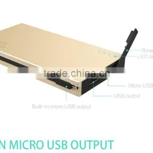 Trusda Portable High Capacity 10000mAh Power Bank Built in USB Cables Li-Polymer Battery Charger for Samsung Galaxy s6 thumbnail-2