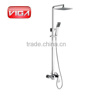 Kaiping Factory Bath Shower Set Bathroom Design Brass Square Rain Shower Column Bath Mixer thumbnail-1