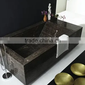 New Design Style Natural Marble Bathtub Square Stone Bathtubs thumbnail-1