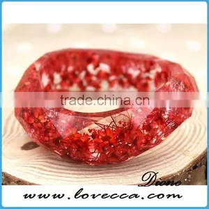 Most Elegant Women Simple Design Real Resin Flower Bangles Wholesale thumbnail-6