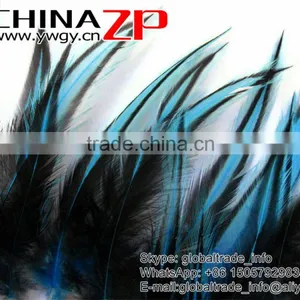CHINAZP Good Quality Cheap Feather Size From 10cm to 15cm Dyed Blue Lace Medium Rooster Feathers for Wedding Decoration thumbnail-4