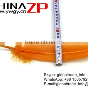 CHINAZP Wonderful Quality Natural Feather Dyed Light Orange Solid Color Turkey Feathers thumbnail-5