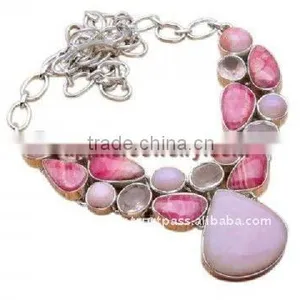Popular Rhodochrosite Necklace With Gemstones Stone Rings For Sale Trendy Fashion Jewelry Necklaces thumbnail-1