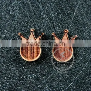 8mm Setting Size Vintage Style Natual Log Wood Bezel Imperial Crown Round Pendant Setting DIY Findings Supplies 1411148 thumbnail-1