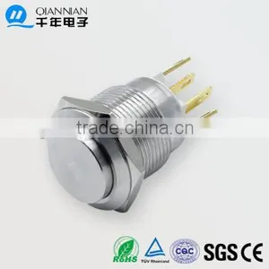 QN19-G5 19mm Ring Type Momentary Flat Head Metal Push Button Switch thumbnail-1