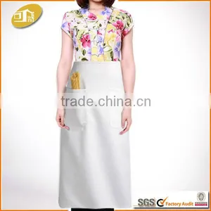 White 100% Air Jet Spun Polyester Apron thumbnail-1