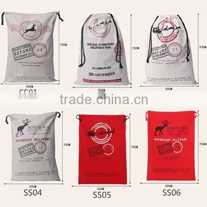 Fast Shipping!Wholesale Santa Sacks White Red Santa Sack Bag With Drawstring Christmas Santa Claus Wholesale Santa Sacks thumbnail-1
