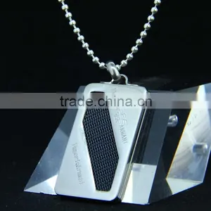 100% Authentic Material Black Tag Pendant Necklace For Man thumbnail-2