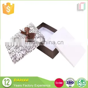 Grey Cardboard Packaging Gift Box Wholesale With Bowknot thumbnail-4