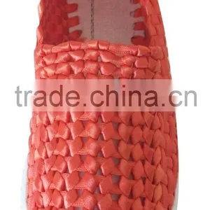 Wholesale China Factory Women Woven Weave Shoes, Elastic Belt Hand Knit Shoes Ladies, Handmade Woven Elastic Shoes HT-209035B thumbnail-2