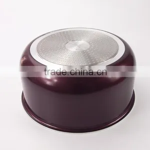5pcs Burgundy Non-stick Die Casting Aluminum Cookware Set Removable Handles thumbnail-5