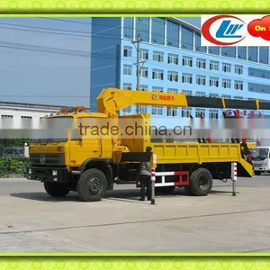 4x2 Excavator Transportation Truck , Flat Deck Truck With Crane thumbnail-1