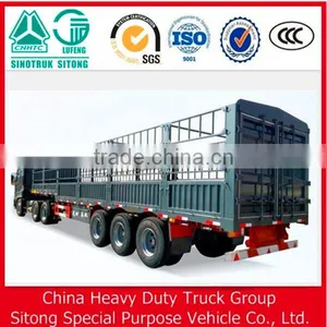 China Supplier 3 Axle 40ton Stake Fence Semi Truck Trailer for Animal Transport for Sale thumbnail-1