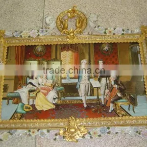 European Framed Mural,Home Decorative Ceramic Wall Mural, Hand Painted Wall Mural, Home Decoration Mural thumbnail-2