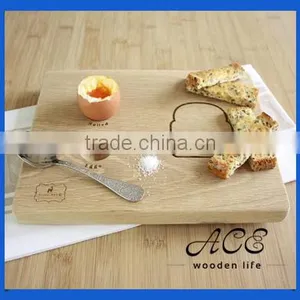 Wooden Bread Cutting Board Wooden Dessert Plate With Egg Holder thumbnail-1