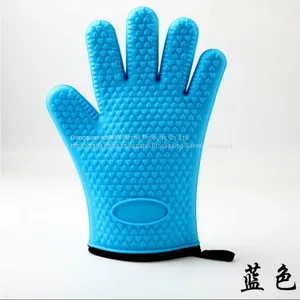 Cotton Heat-resistance Grill Mitt Silicone Glove BBQ Tool thumbnail-4