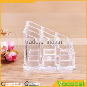 Clear Acrylic 9-hole Lip Gloss Lipstick Nail Polish Cosmetics Makeup Storage Holder Organizer Box thumbnail-2