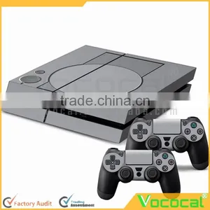 Protector Skin Sticker for Sony Playstation 4 PS4 and Two Controller Grey thumbnail-1