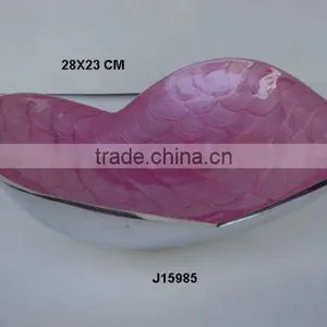 Pink Finger Painted Cast Aluminium Enamel Bowl With Food Safe Enamel thumbnail-1
