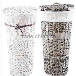 Hand-Woven Willow Wicker Customized Dirty Laundry Basket thumbnail-4