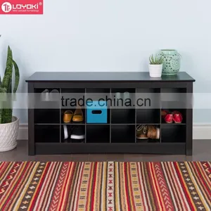 2016 New Cubbie Storage Bench Shoe Organizer Entryway Shoe Storage Bench Eco-friendly MDF Wood Bench thumbnail-1