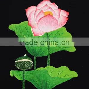 Vietnam Hand Embroidery Paintings, Wall Paintings, Lotus Embroidery Paintings thumbnail-1