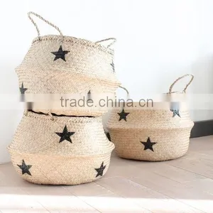 Natural Small Folding Seagrass Basket, Panier Basket thumbnail-5