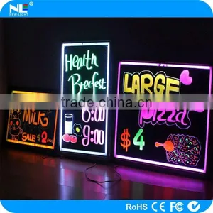 LED Color Flashing Advertising Board / Acylic Panel Restaurant LED Erasable Writing Board thumbnail-4