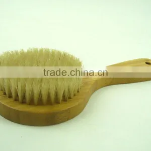 Bamboo Bath Brush With Natural Bristle Oval Head thumbnail-1