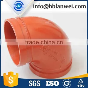 Made in China 4" Painted Long Radius Elbow Ductile Iron Grooved Fitting thumbnail-1