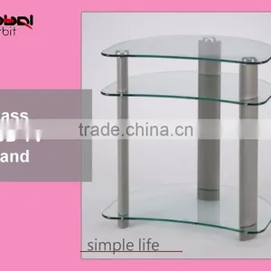 Modern Design Home Furniture Storage Rack Tempered Glass Corner TV Cabinet thumbnail-4